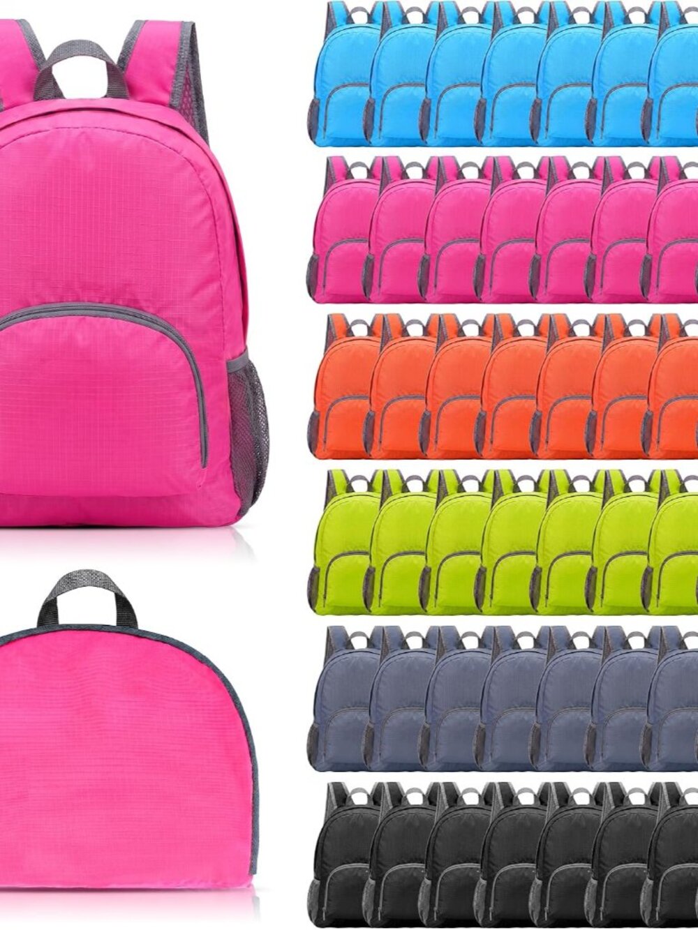 Bulk 48-Pack Multi-Color 16.5-Inch Lightweight Daypack for Travel & Group Use